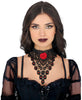 GP29105 – Marquisen Halskette Rote Rose Eleganz – Farbe: Schwarz / Rot