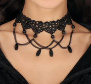 Gothic Choker für Erwachsene mit schwarzen Steinen, Bild 2