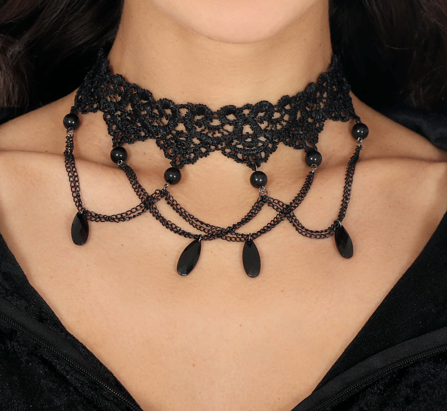 GP29108 – Prinzessin Schwarze Vintage Choker – Farbe: Schwarz, Ansicht 2