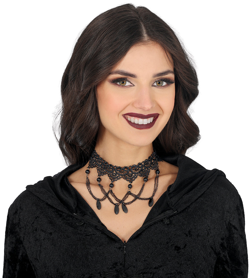 GP29108 – Prinzessin Schwarze Vintage Choker – Farbe: Schwarz