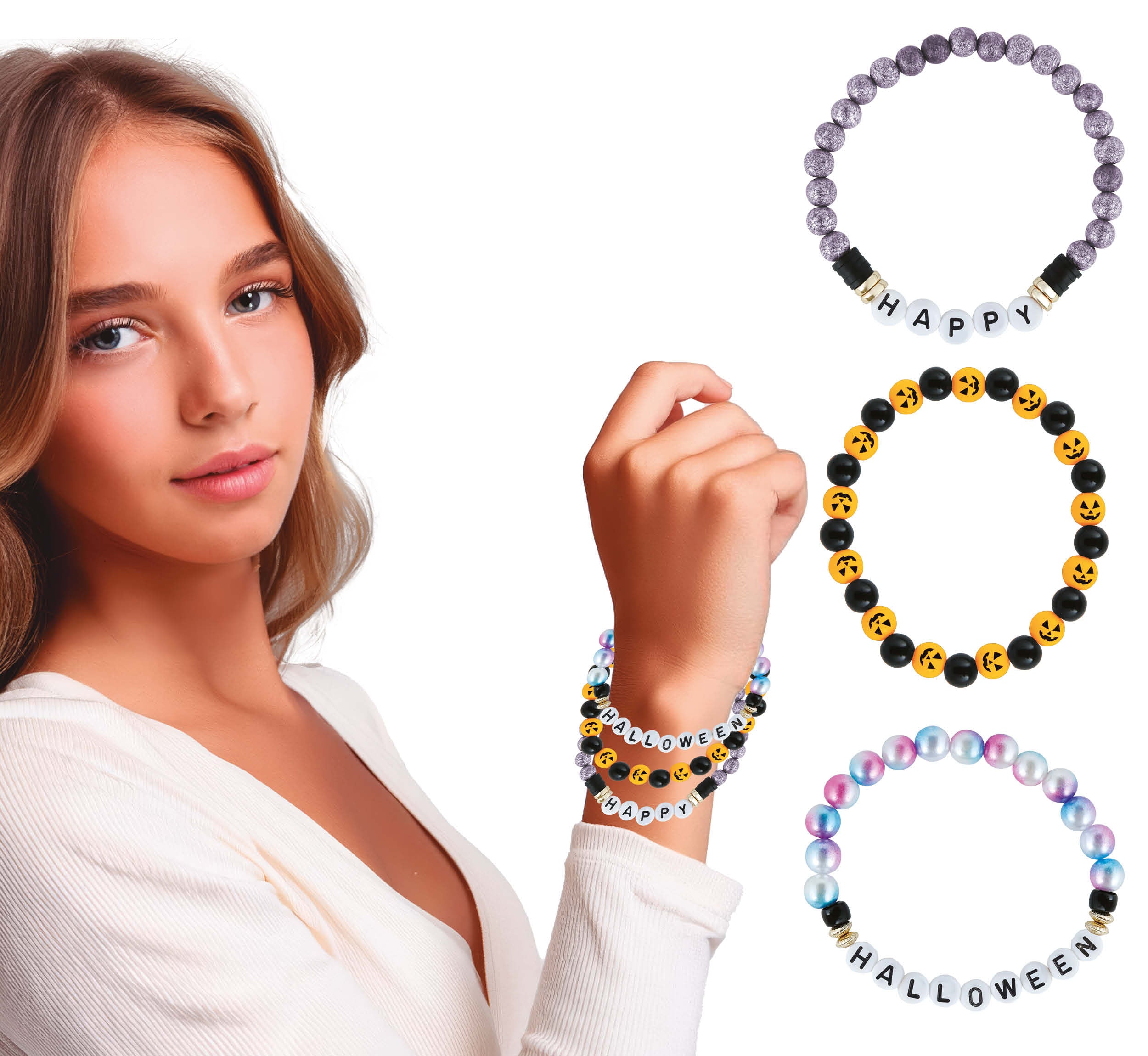 GP29117 – Halloween Charme Armband Set Ausdruck – Farbe: Mehrfarbig