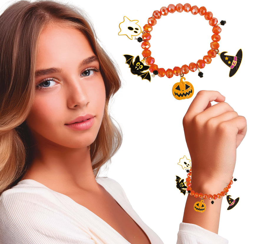 GP29119 – Halloween Zauberarmband Mit Kürbis – Farbe: Orange, Ansicht 2