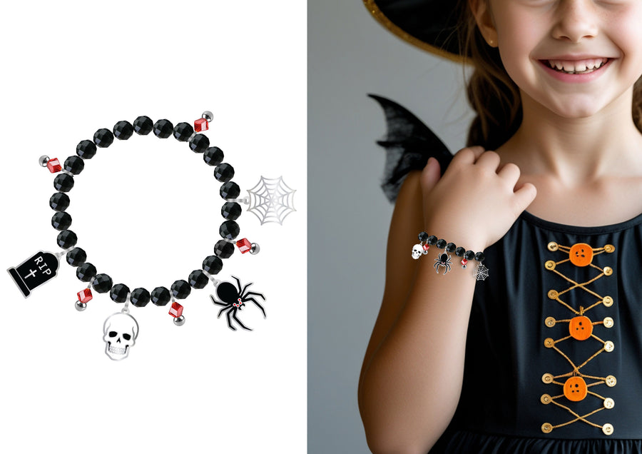 GP29120 – Halloween Armband Talisman Hexe Kürbis – Farbe: Schwarz, Ansicht 2