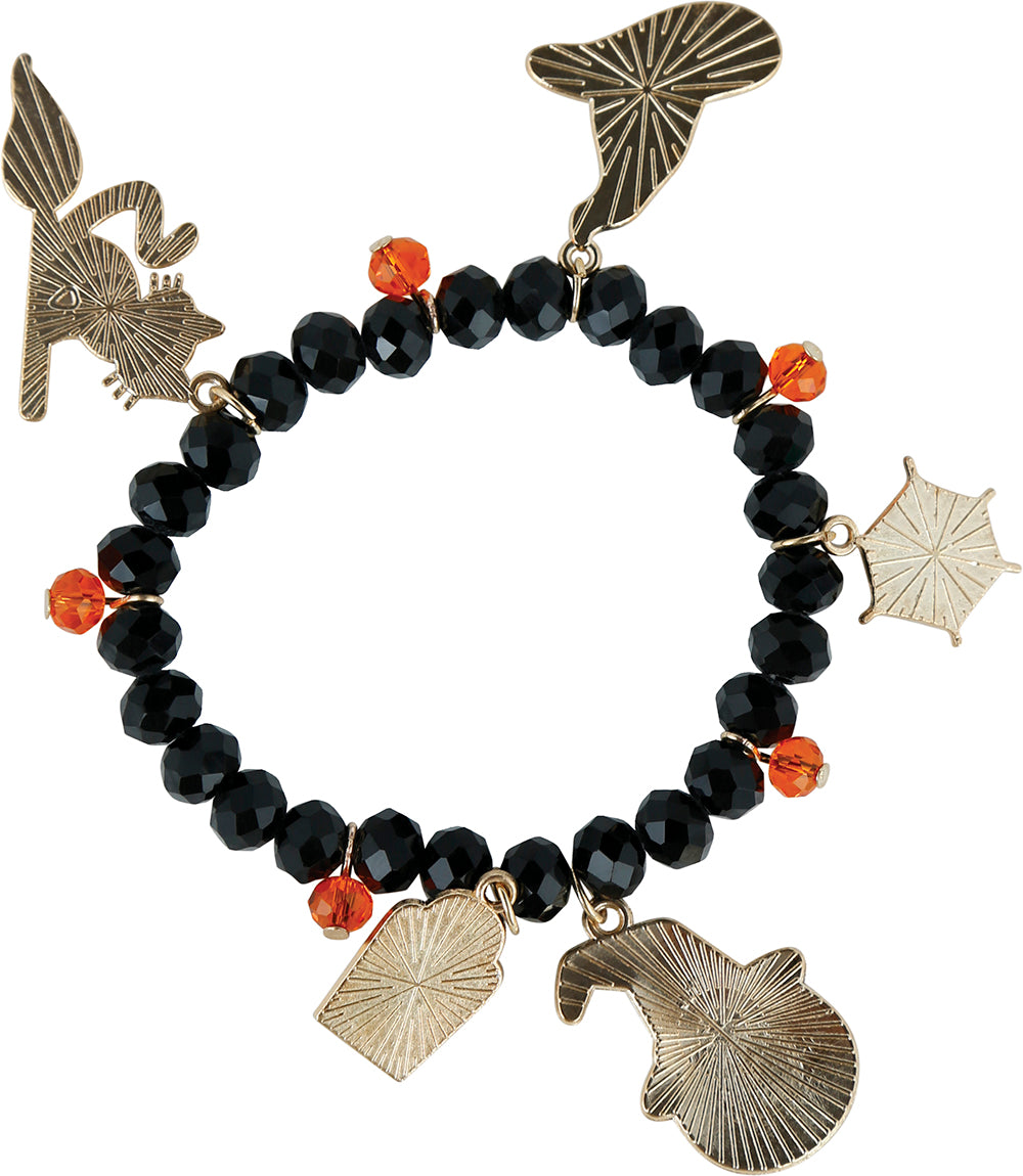 GP29120 – Halloween Armband Talisman Hexe Kürbis – Farbe: Schwarz