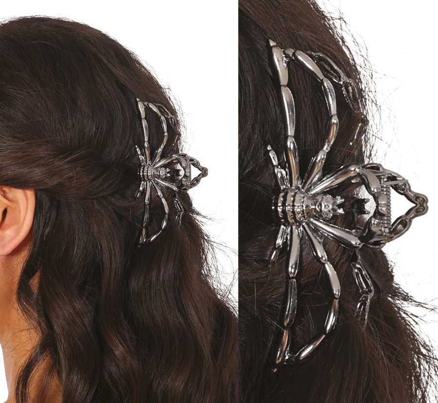 GP29126 – Skelett Spinnenhaarklammer Halloween – Farbe: Silber, Ansicht 2