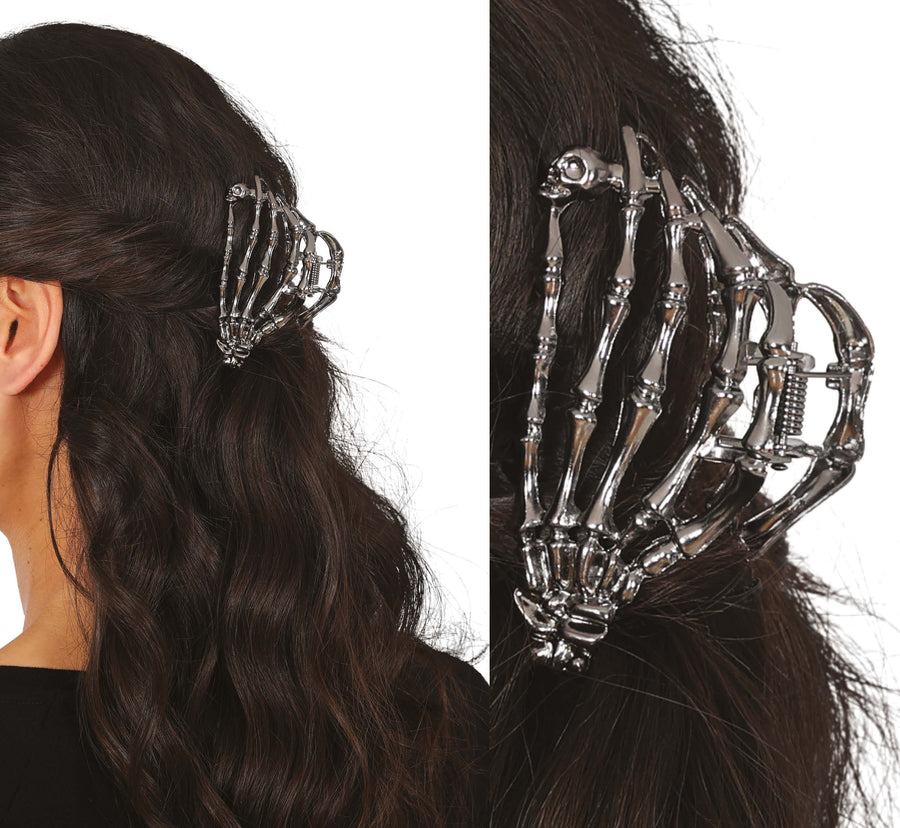GP29127 – Skelett Haarspange Halloween Horror – Farbe: Silber, Ansicht 2