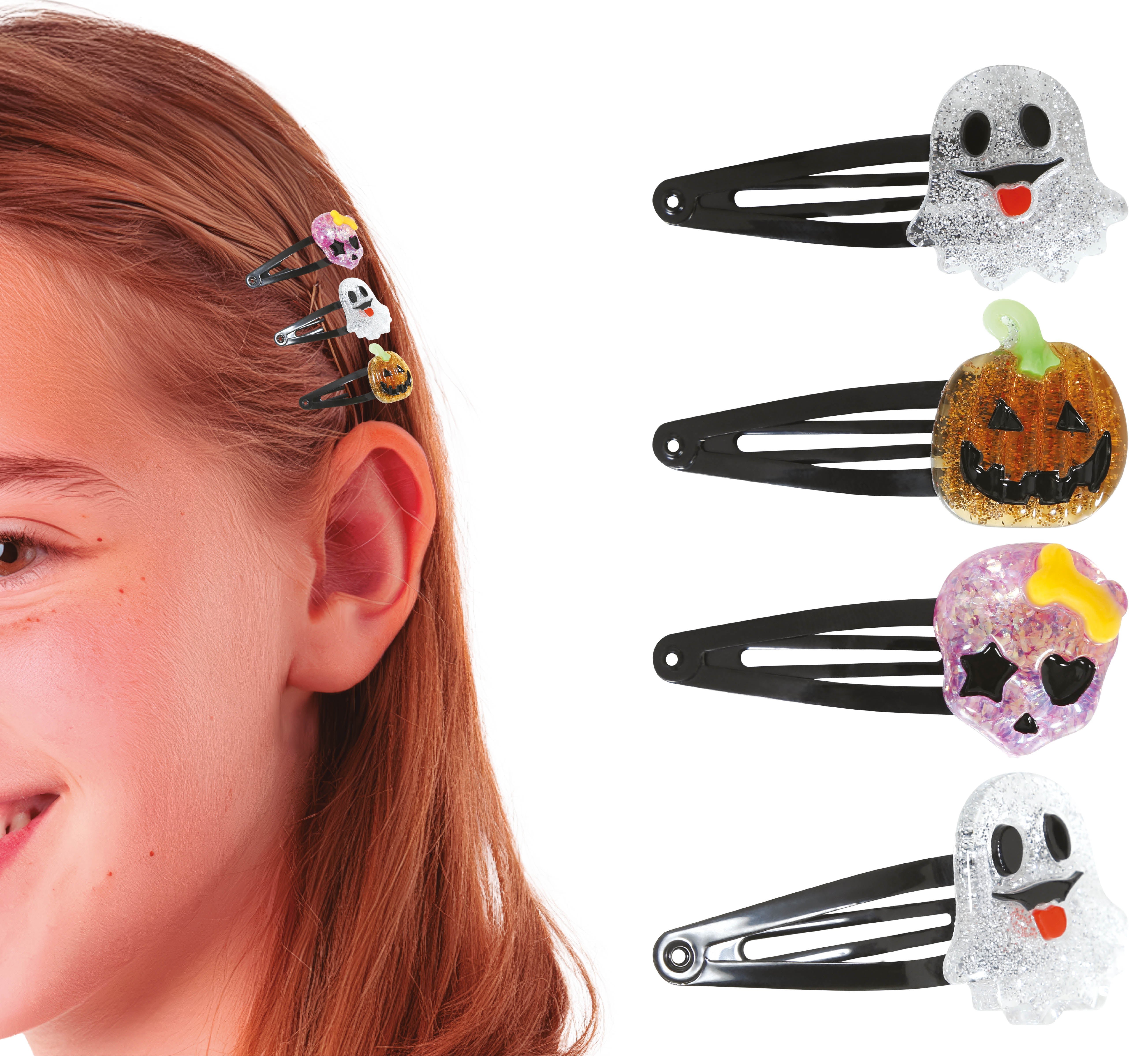 GP29128 – Halloween Haar Accessoire Set Kürbis Spukgeist – Farbe: Mehrfarbig