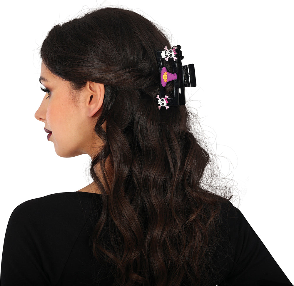 GP29130 – Halloween Haare Klammer Totenkopf Hexe – Farbe: Mehrfarbig