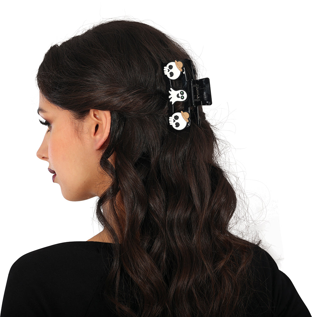 GP29131 – Halloween Haarspangen Totenkopf Gespenst – Farbe: Mehrfarbig