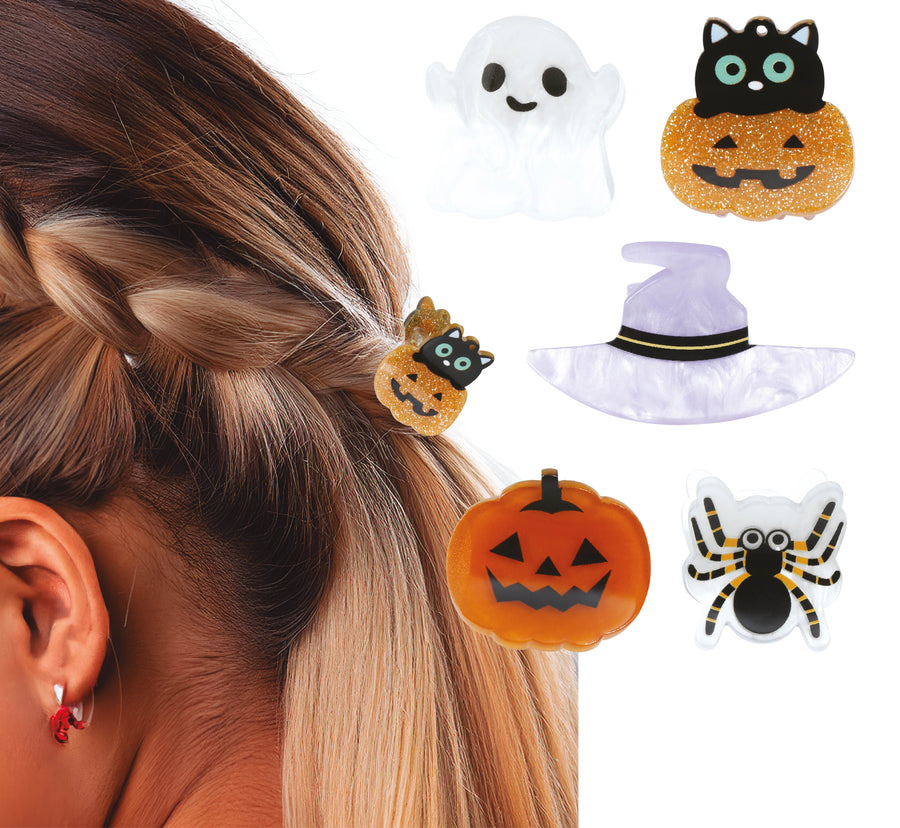 GP29134 – Halloween Haarklammer Set Kürbis – Farbe: Mehrfarbig, Ansicht 2