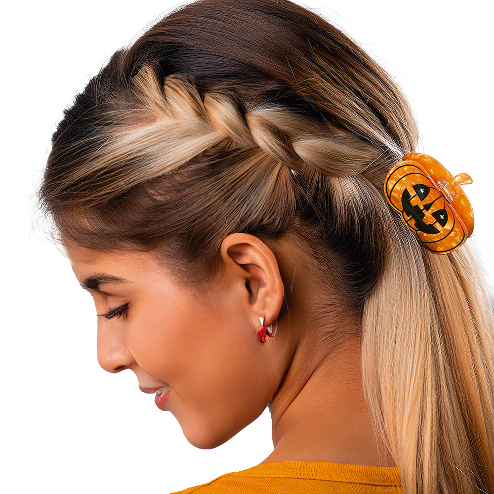 GP29139 – Halloween Kürbis Haarclip Hexenhut – Farbe: Orange