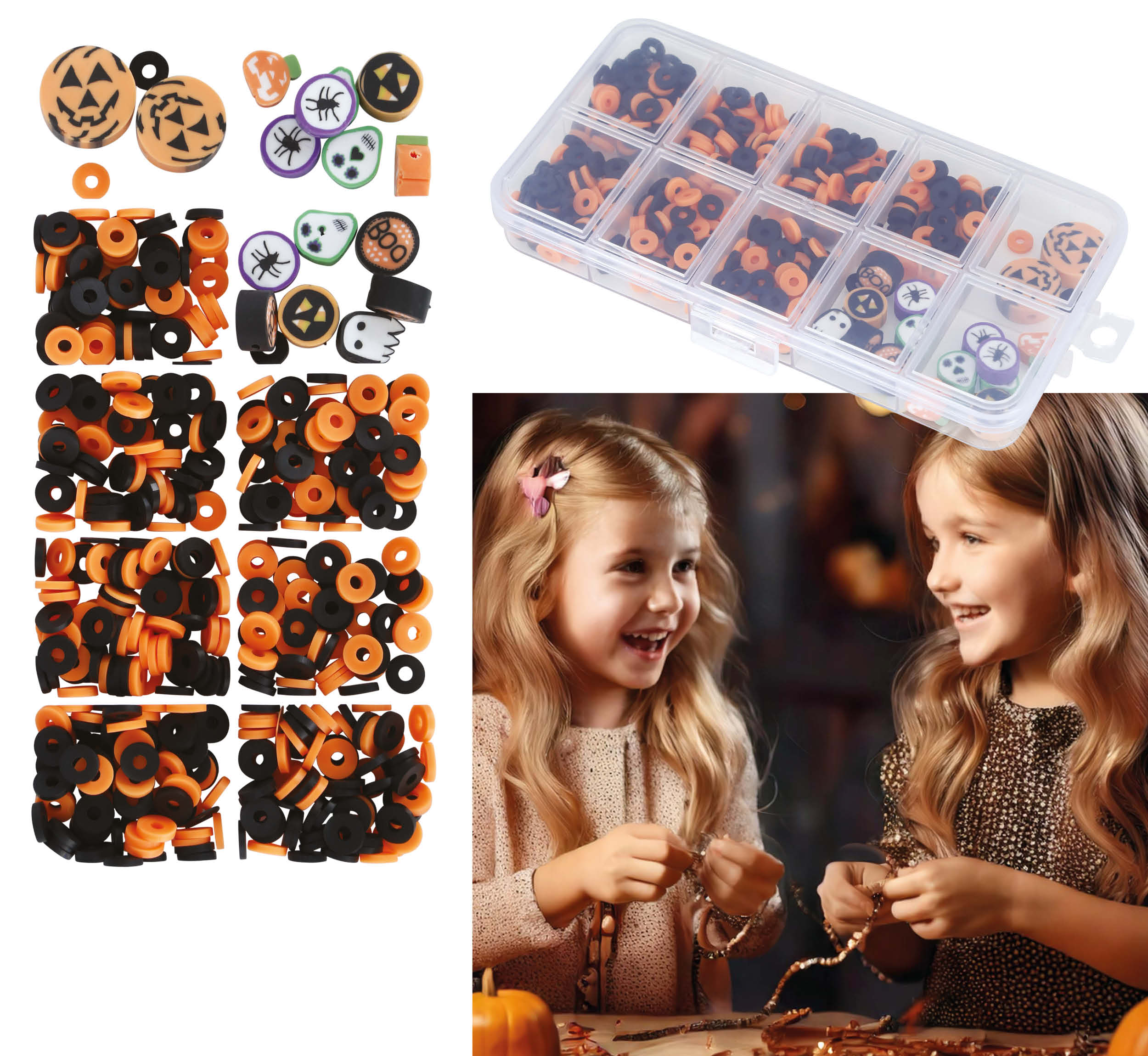 GP29142 – Halloween Armband Bastelset Kreativ – Farbe: Schwarz / Orange