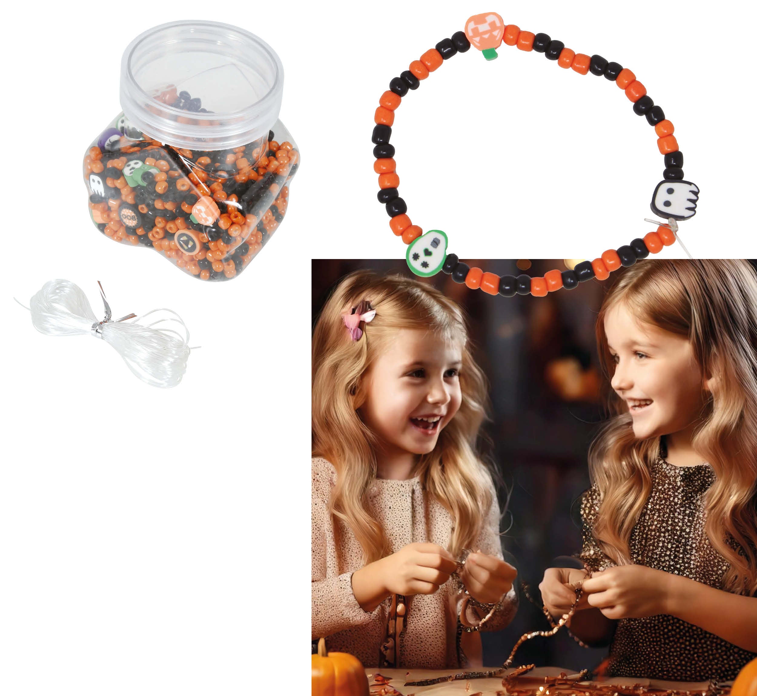 GP29143 – Halloween Armbänder Bastelset Kreative – Farbe: Schwarz / Orange