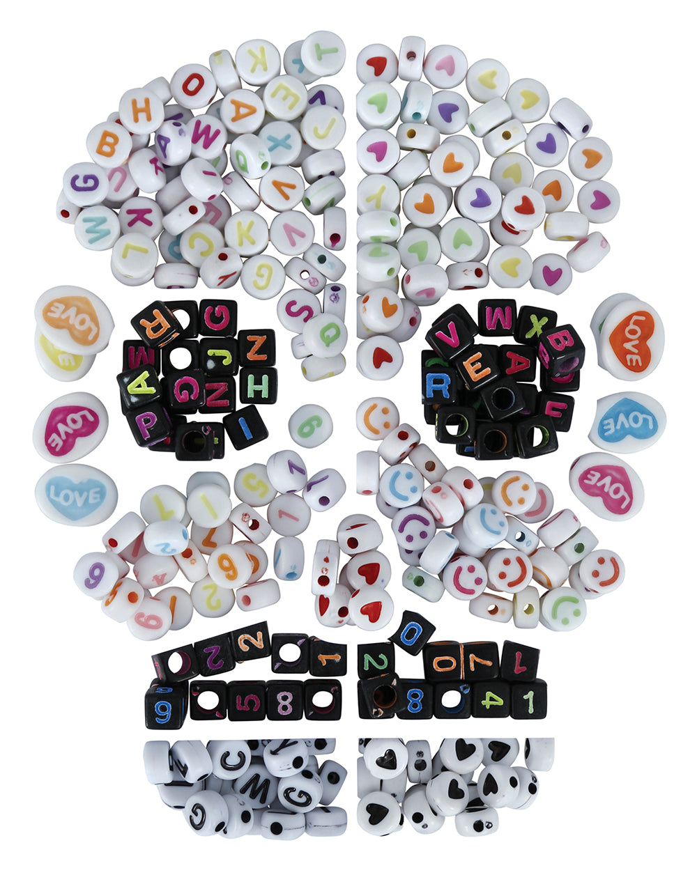 GP29144 – Halloween Armbänder Set Kreative Buchstaben – Farbe: Weiß / Schwarz