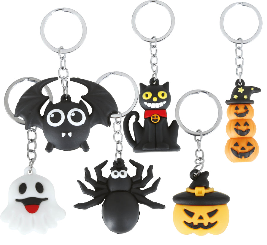 Halloween Schlüsselanhänger 6er Set 45 mm