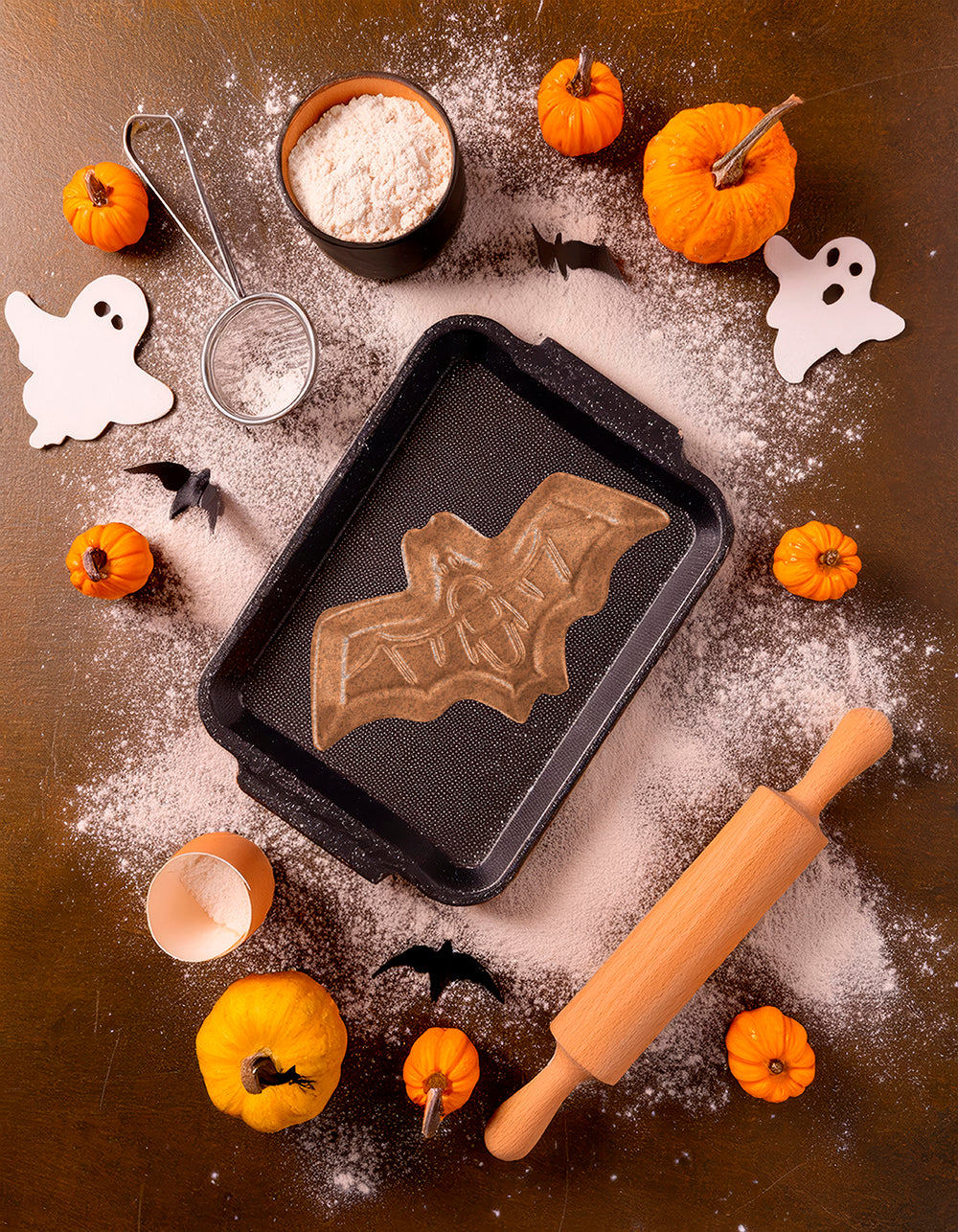 GP29164 – Fledermaus Halloween Backform Für Kuchen – Farbe: Silber