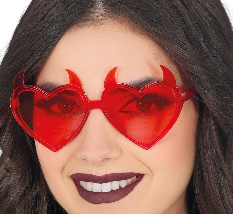GP29185 – Dämonische Herzbrille Rot Satansbrille – Farbe: Rot, Ansicht 2