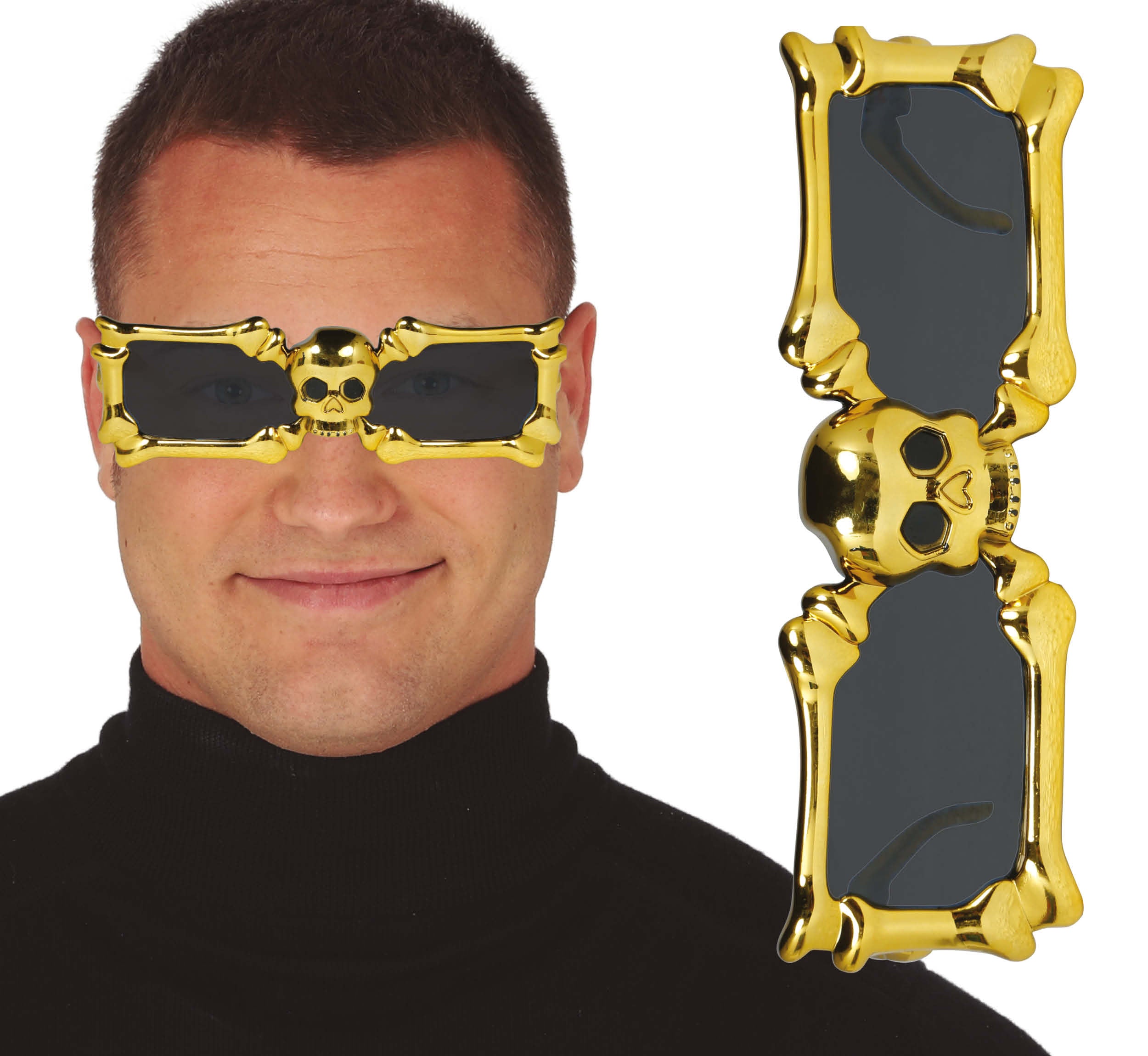 GP29186 – Skelett Totenkopf Brille Goldene Halloween – Farbe: Gold