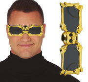 Skelett Totenkopf Brille Goldene Halloween, Bild 2