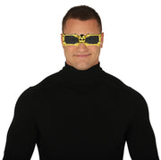 Skelett Totenkopf Brille Goldene Halloween, Bild 1