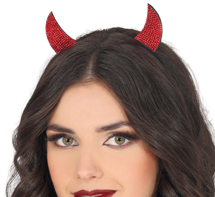GP29191 – Dämon Hörner Stirnband Halloween Zubehör – Farbe: Rot, Ansicht 2