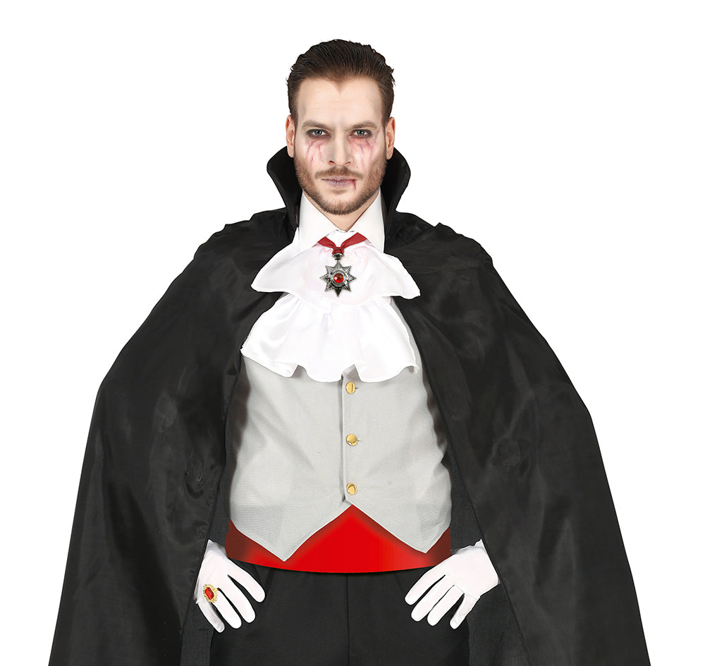 GP29193 – Vampir Amulett Halskette Halloween Rot – Farbe: Silber / Rot