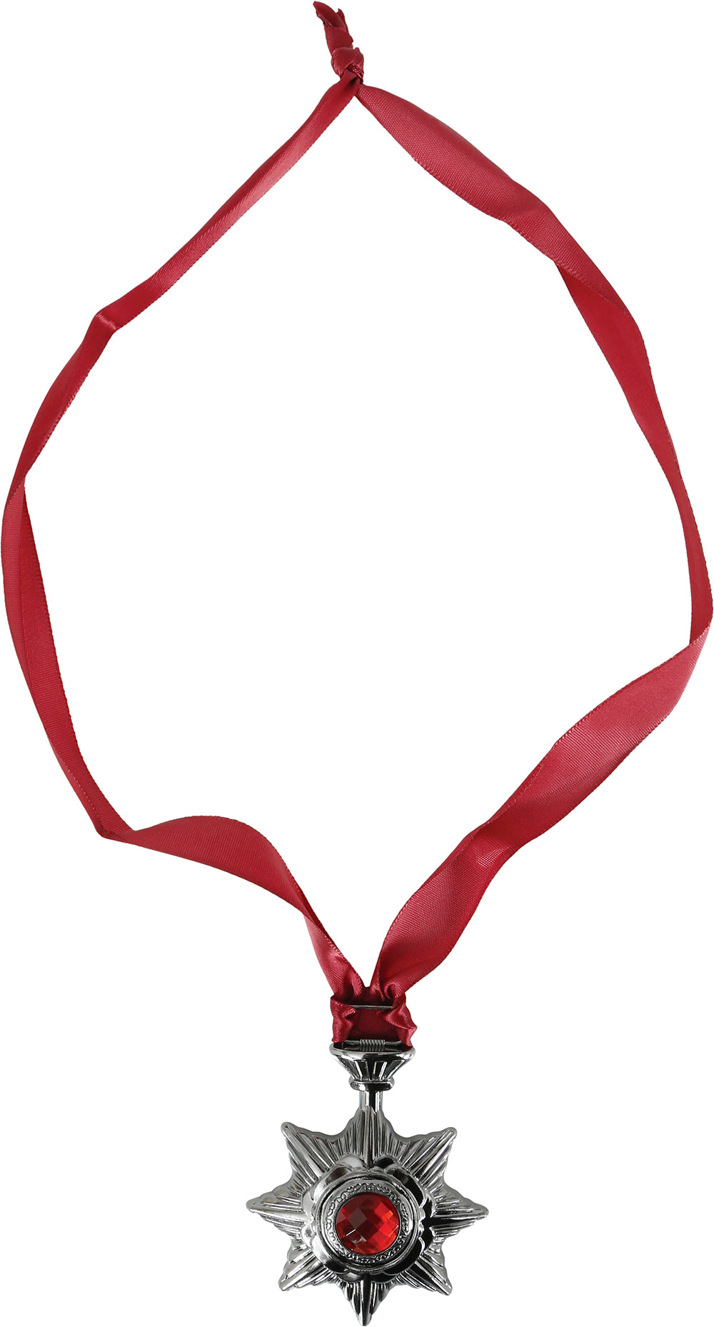 GP29193 – Vampir Amulett Halskette Halloween Rot – Farbe: Silber / Rot