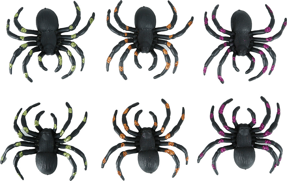 GP29195 – Halloween Spinnen Deko Glitzer Tiere – Farbe: Schwarz