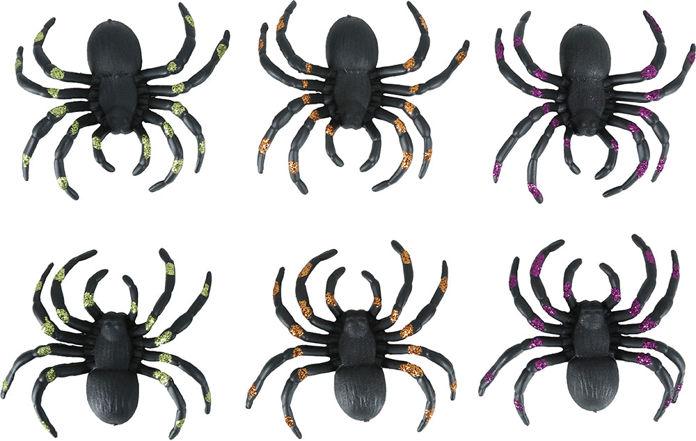 GP29195 – Halloween Spinnen Deko Glitzer Tiere – Farbe: Schwarz