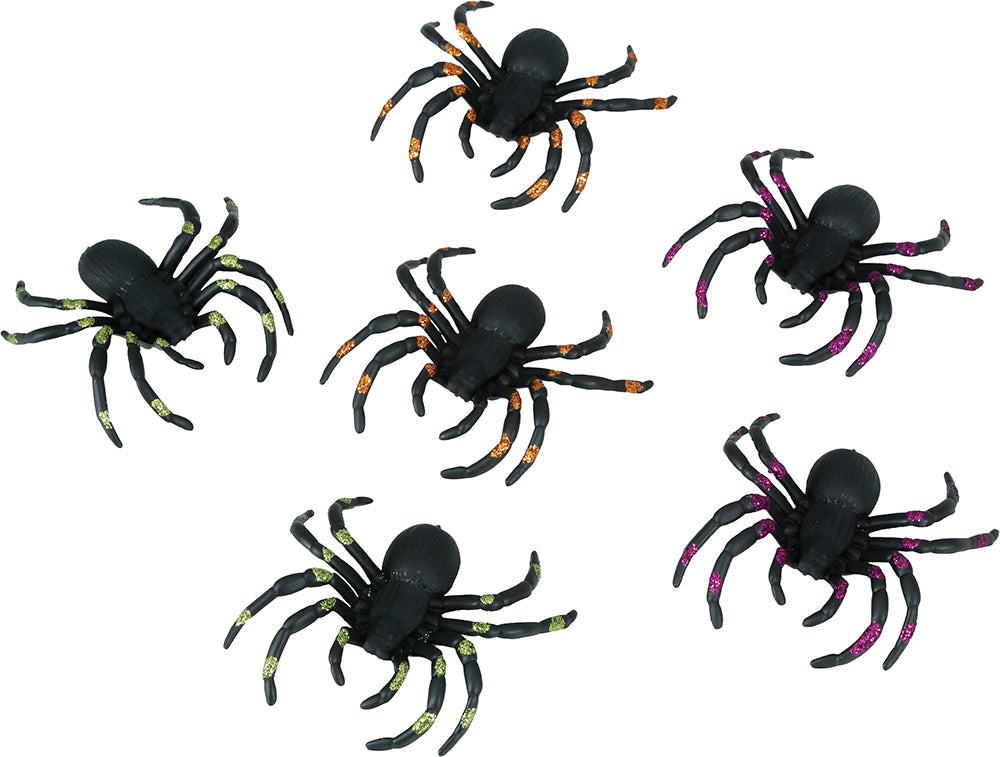 GP29195 – Halloween Spinnen Deko Glitzer Tiere – Farbe: Schwarz