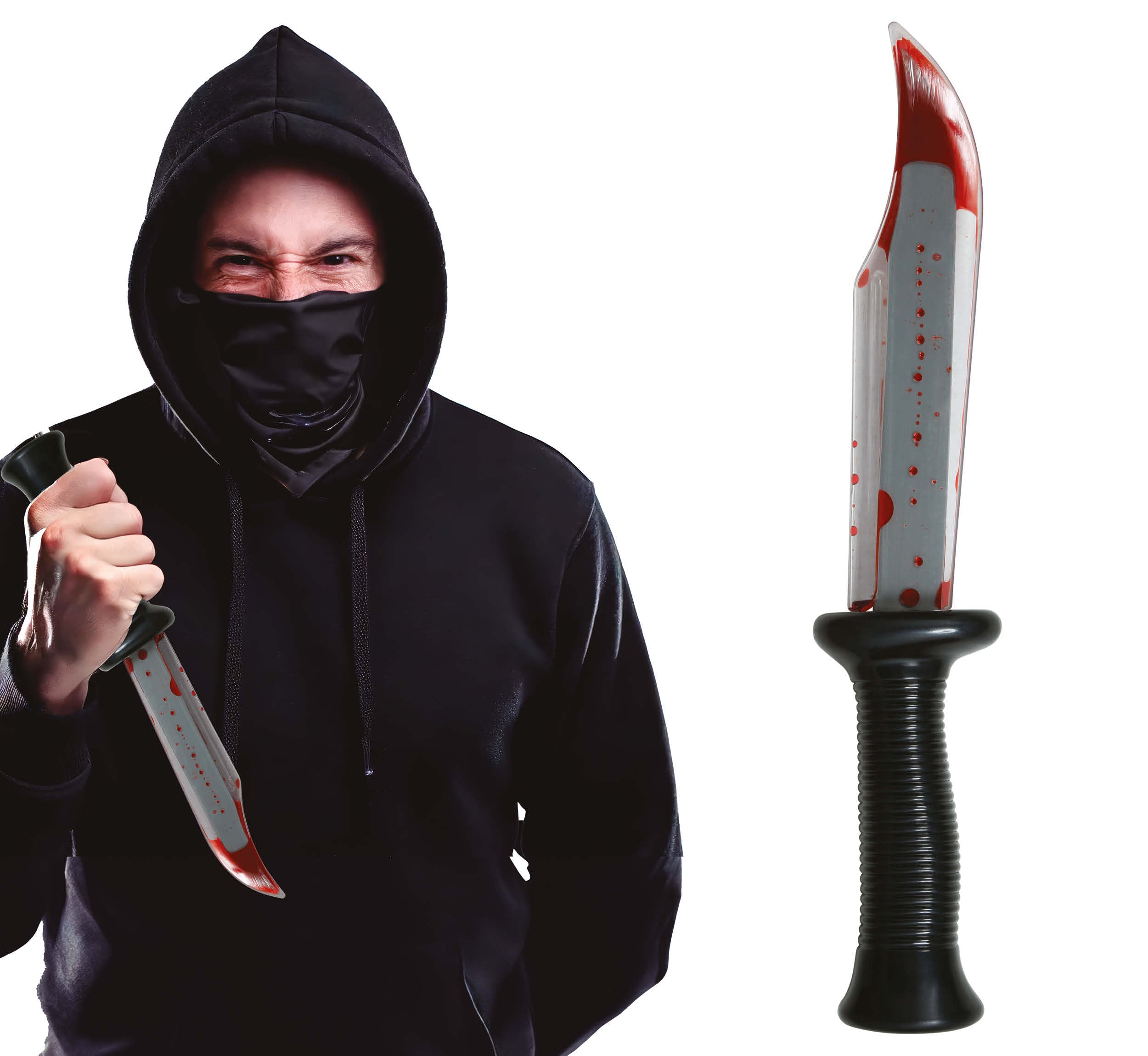 GP29199 – Halloween Kostümaccessoire Blutige Attrappe – Farbe: Schwarz / Rot