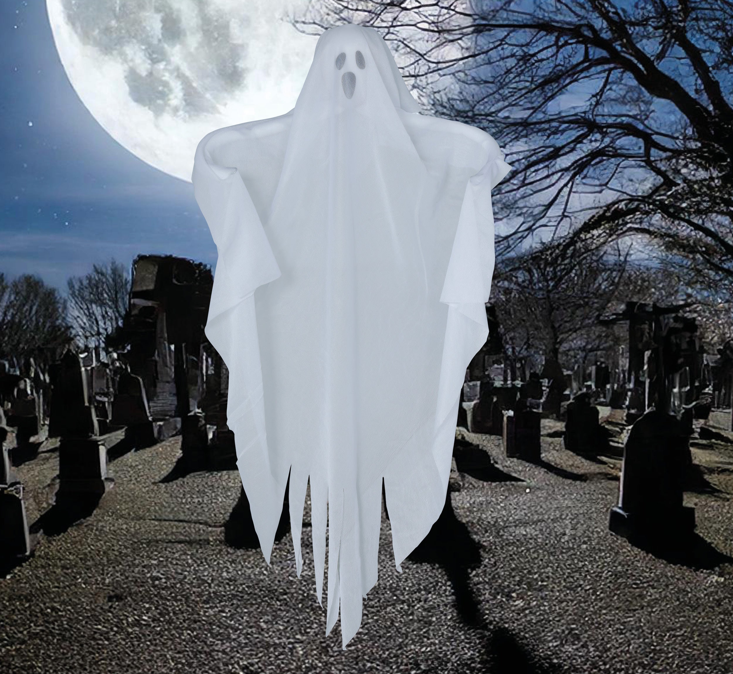 GP29207 – Gespenst Hängedeko Halloween Spuk Dekoration – Farbe: Weiß