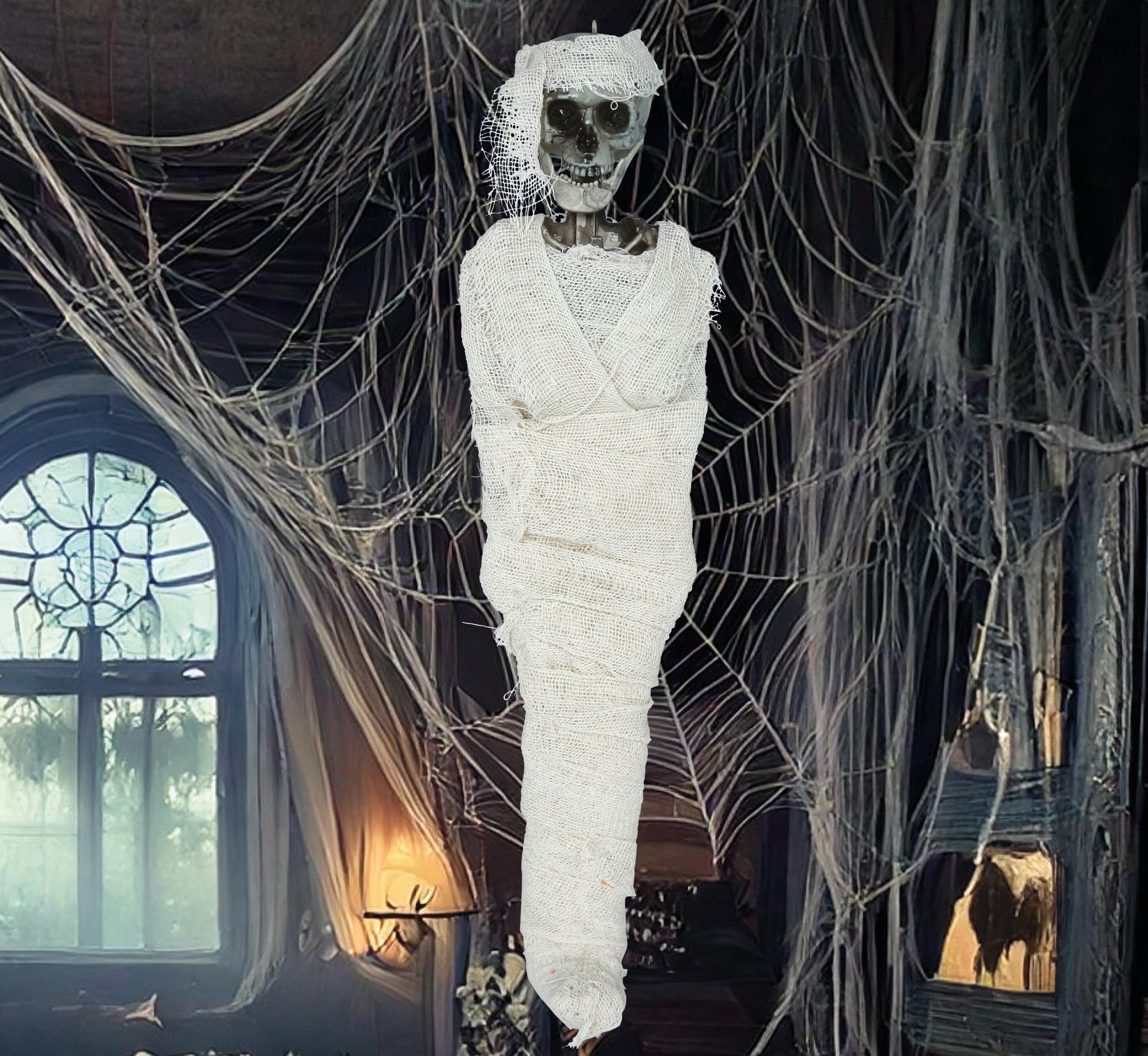 GP29211 – Skelett Halloween Mumie Hängedeko – Farbe: Beige