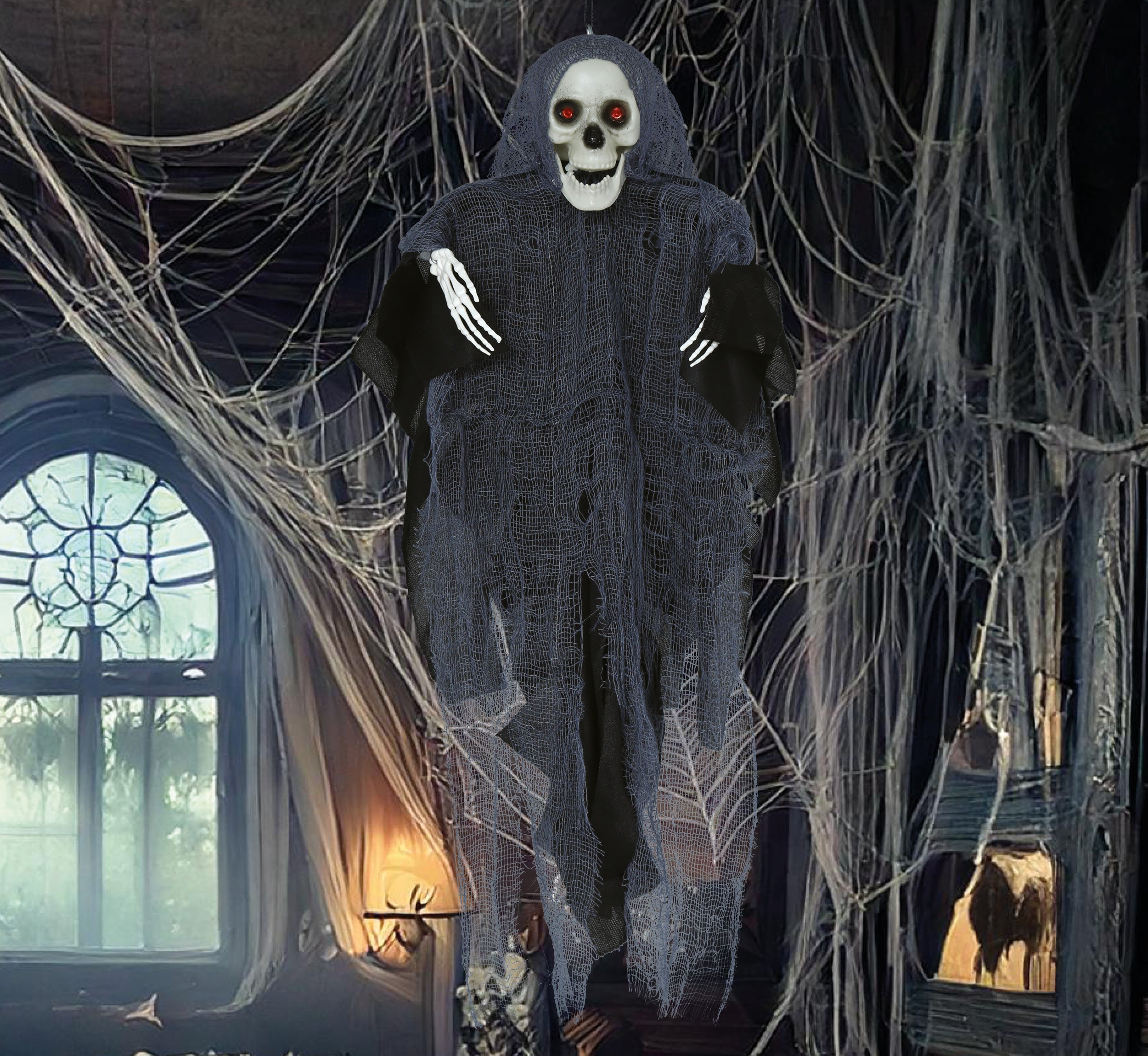 GP29212 – Skelett Halloween Hängedekoration – Farbe: Grau / Schwarz