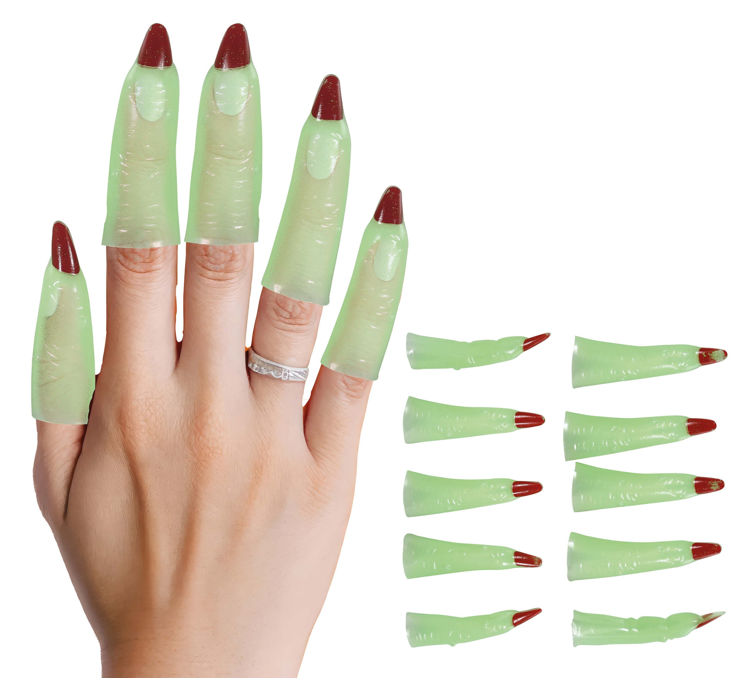GP29269 – Halloween Hexen Fingernägel Gruselige – Farbe: GrÜn