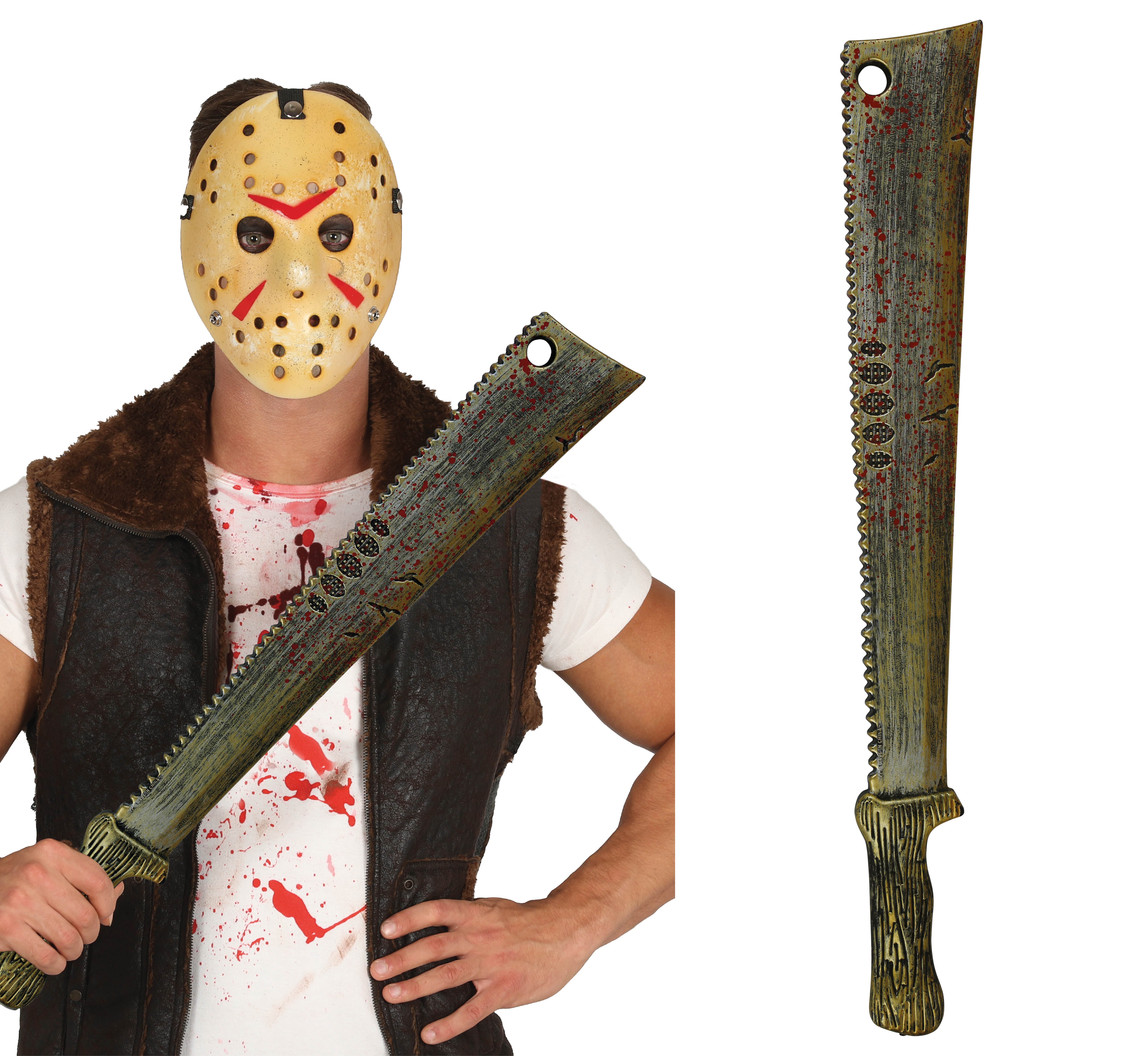 GP29291 – Halloween Horror Prop Blutige Machete – Farbe: Bronze