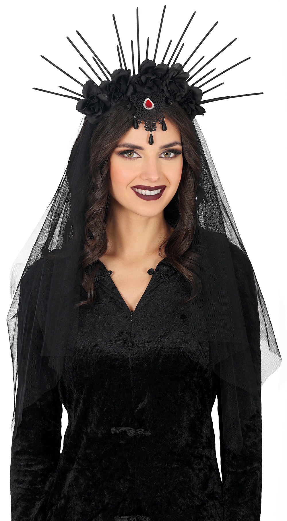 GP29299 – Tag Der Toten Kronenhaarband Halloween – Farbe: Schwarz