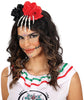 GP29301 – Tag Der Toten Mystisches Haaraccessoire – Farbe: Schwarz / Weiß