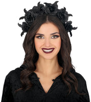 Fledermaus Haarreif für Damen mit Rosen, Bild 1