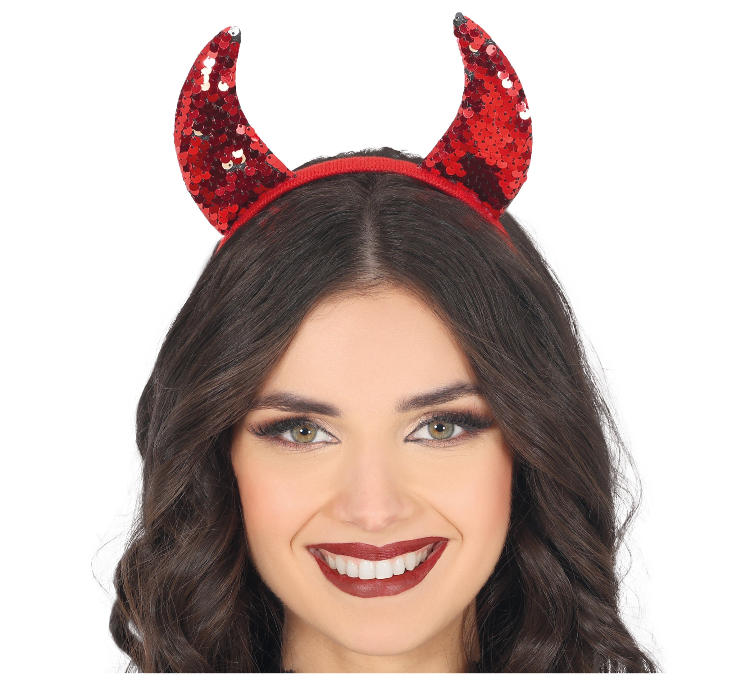 GP29316 – Dämonische Hörner Haarreif Halloween – Farbe: Rot