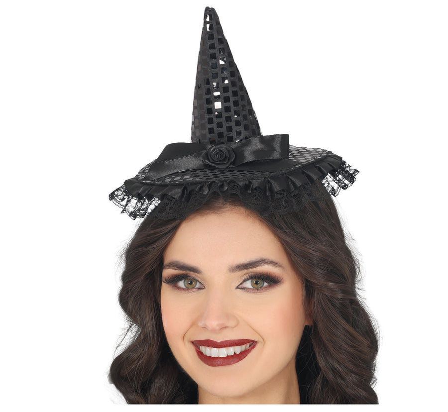 GP29326 – Hexe Glamouröser Minihut – Farbe: Schwarz, Ansicht 2