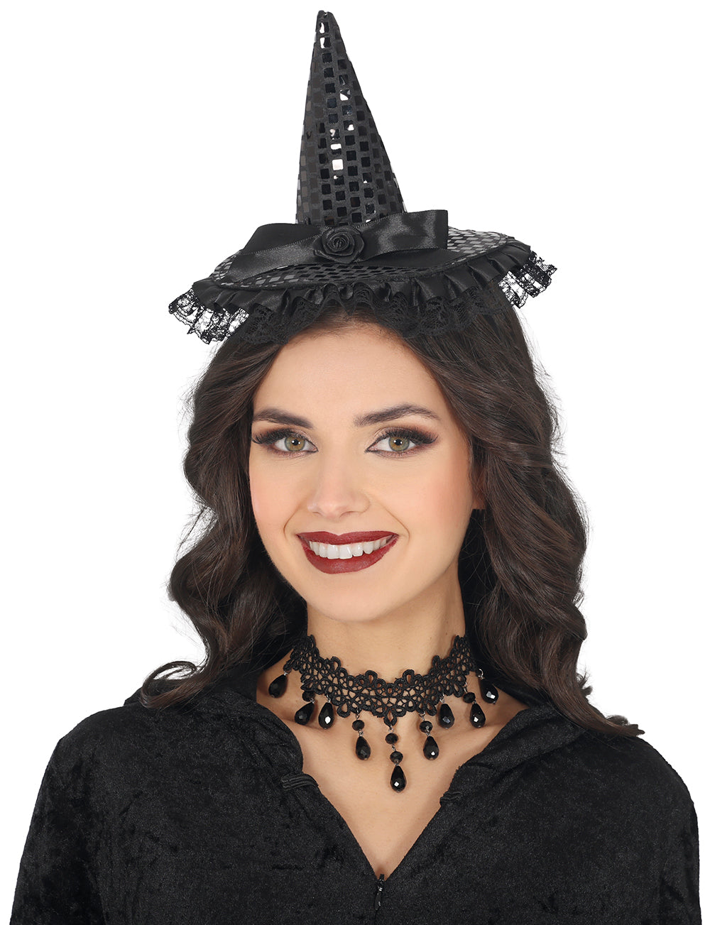 GP29326 – Hexe Glamouröser Minihut – Farbe: Schwarz