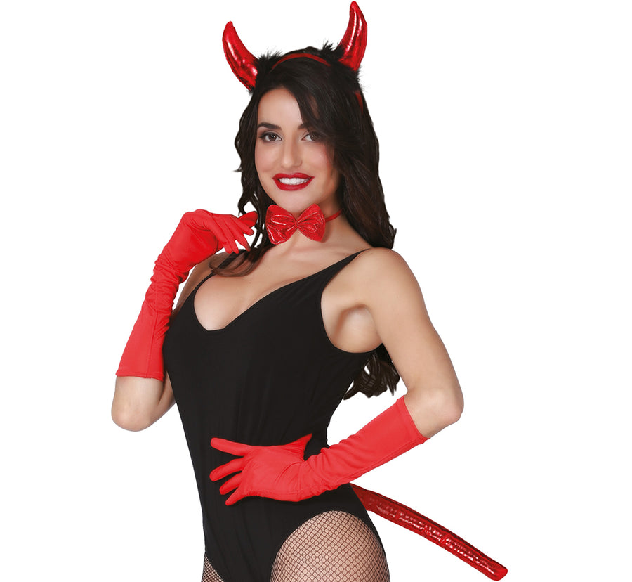GP29328 – DämonenEnsemble Halloween Horn Stirnband – Farbe: Rot, Ansicht 2