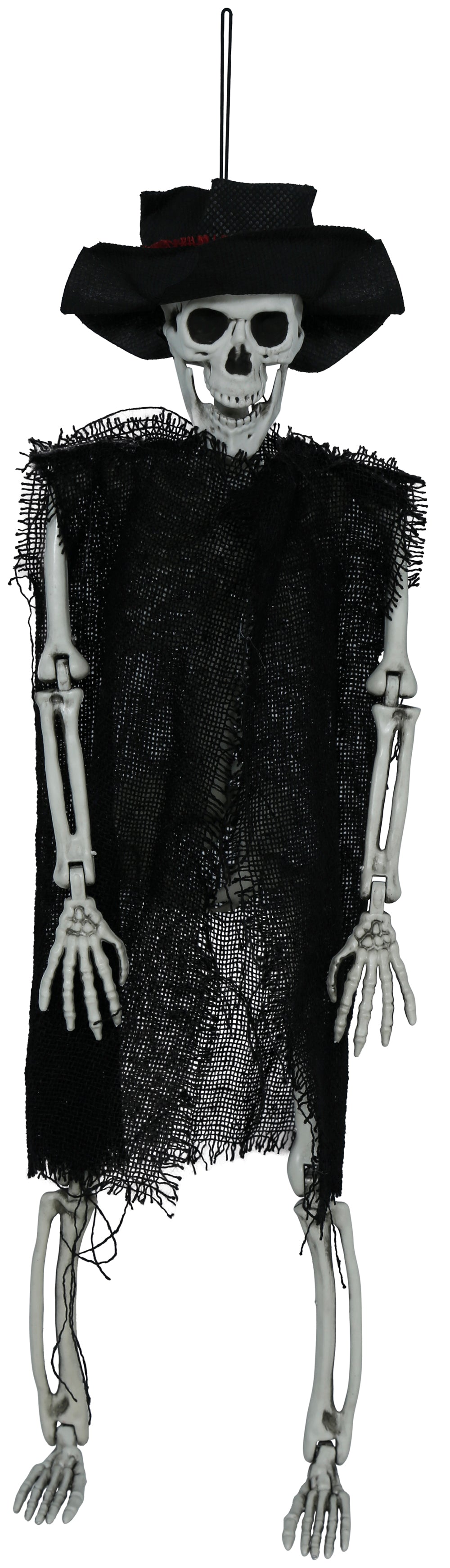 GP29334 – Skelett Dekoration Halloween Hut Grusel – Farbe: Schwarz / Beige