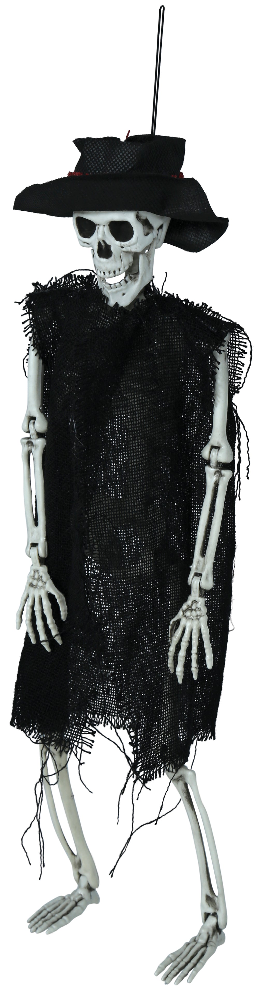 GP29334 – Skelett Dekoration Halloween Hut Grusel – Farbe: Schwarz / Beige