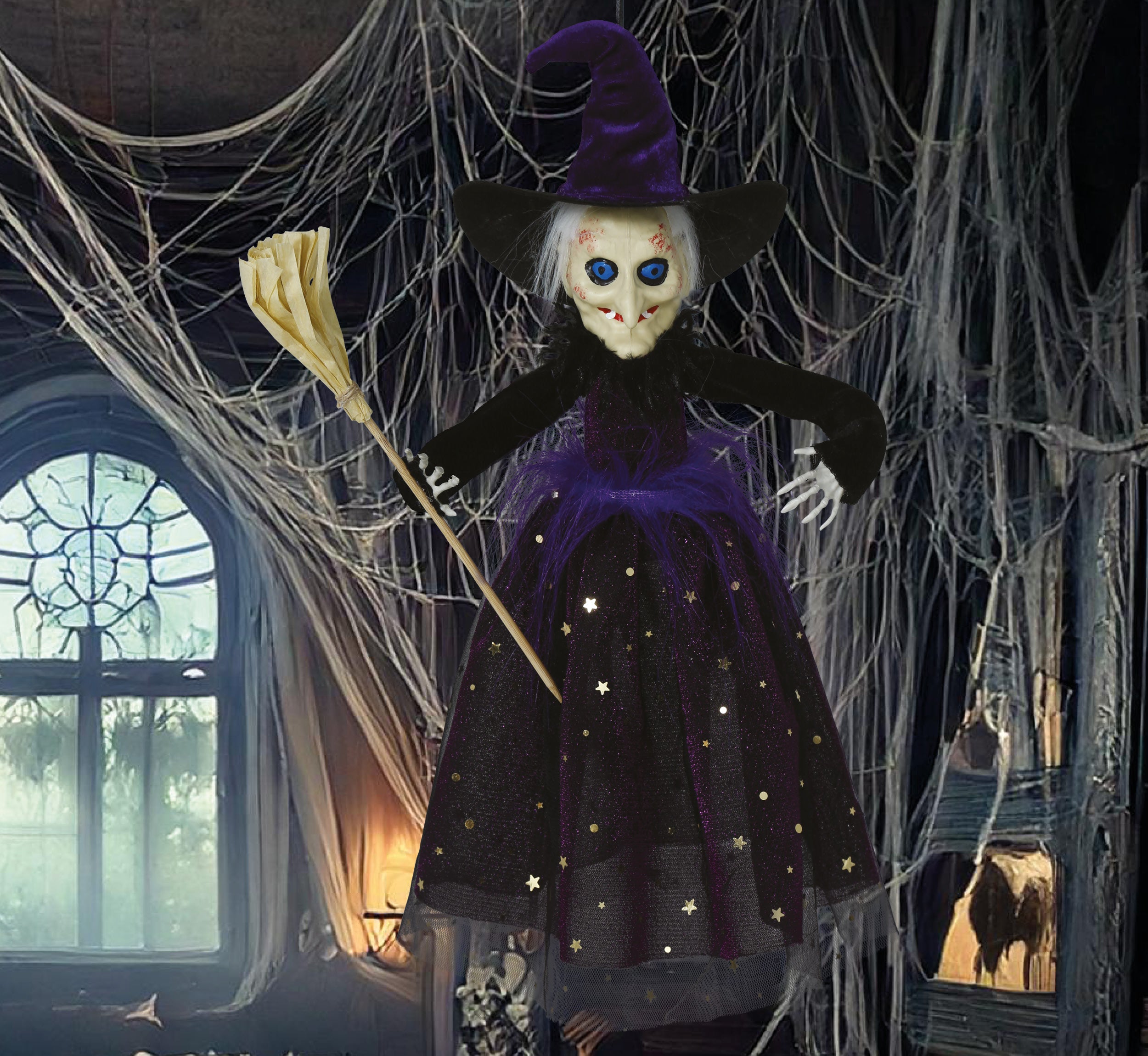 GP29337 – Hexe Halloween Dekoration Gruselig – Farbe: Schwarz