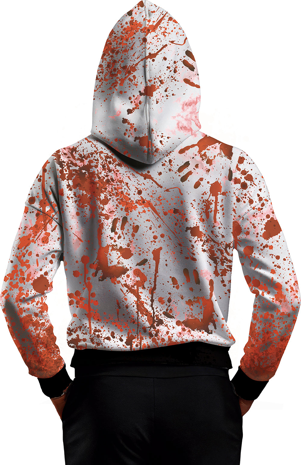 GP29340 – Halloween Kapuzenpullover Maske Kostüm – Größe: 52 - 54 (L) – Farbe: Weiß