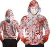 GP29340 – Halloween Kapuzenpullover Maske Kostüm – Größe: 52 - 54 (L) – Farbe: Weiß