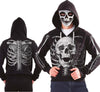 GP29341 – Skelett Hoodie Maske Halloween Grusel – Größe: 52 - 54 (L) – Farbe: Schwarz