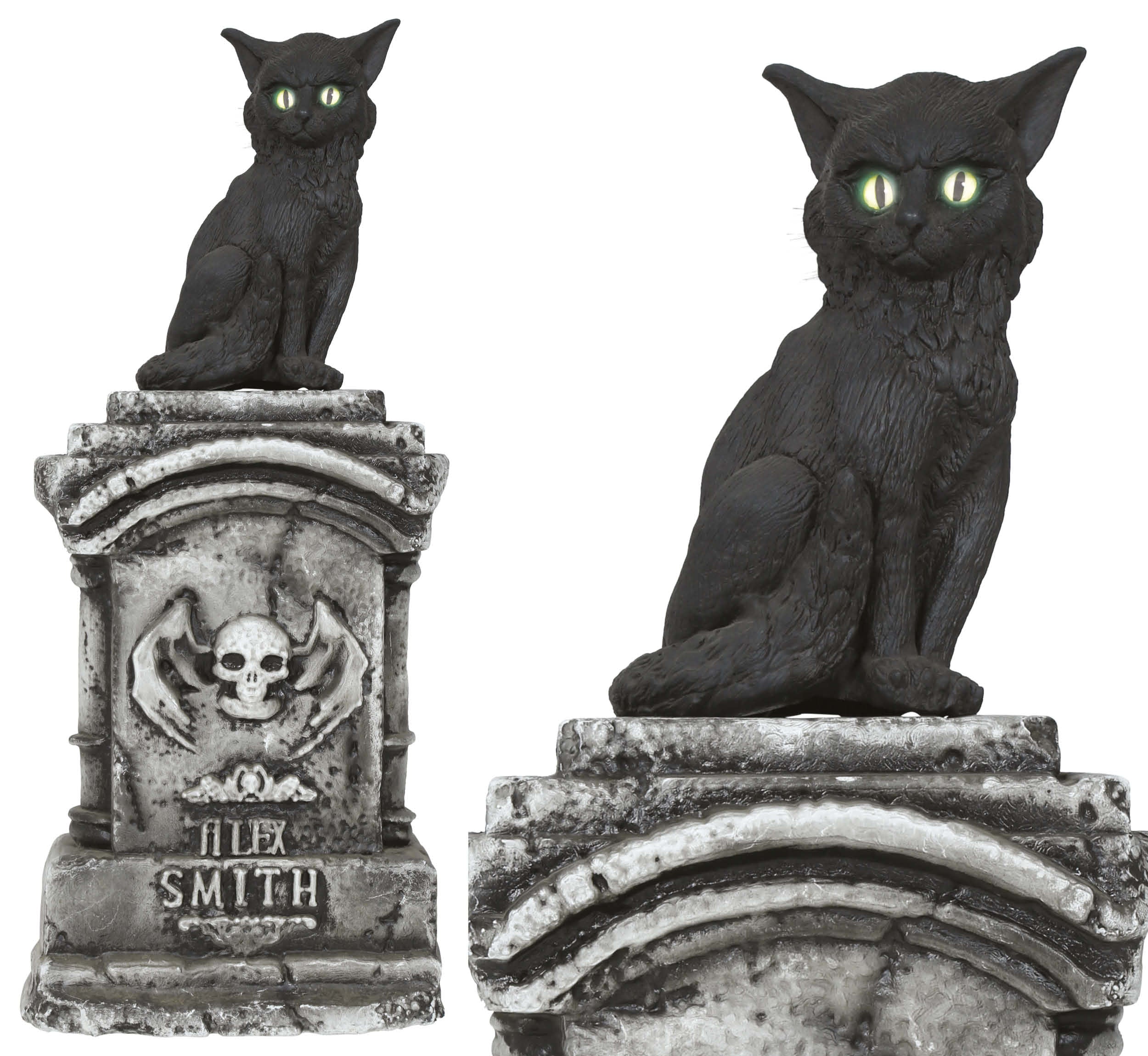 GP29342 – Halloween Katze Grabstein Dekoration Grusel – Farbe: Grau / Schwarz